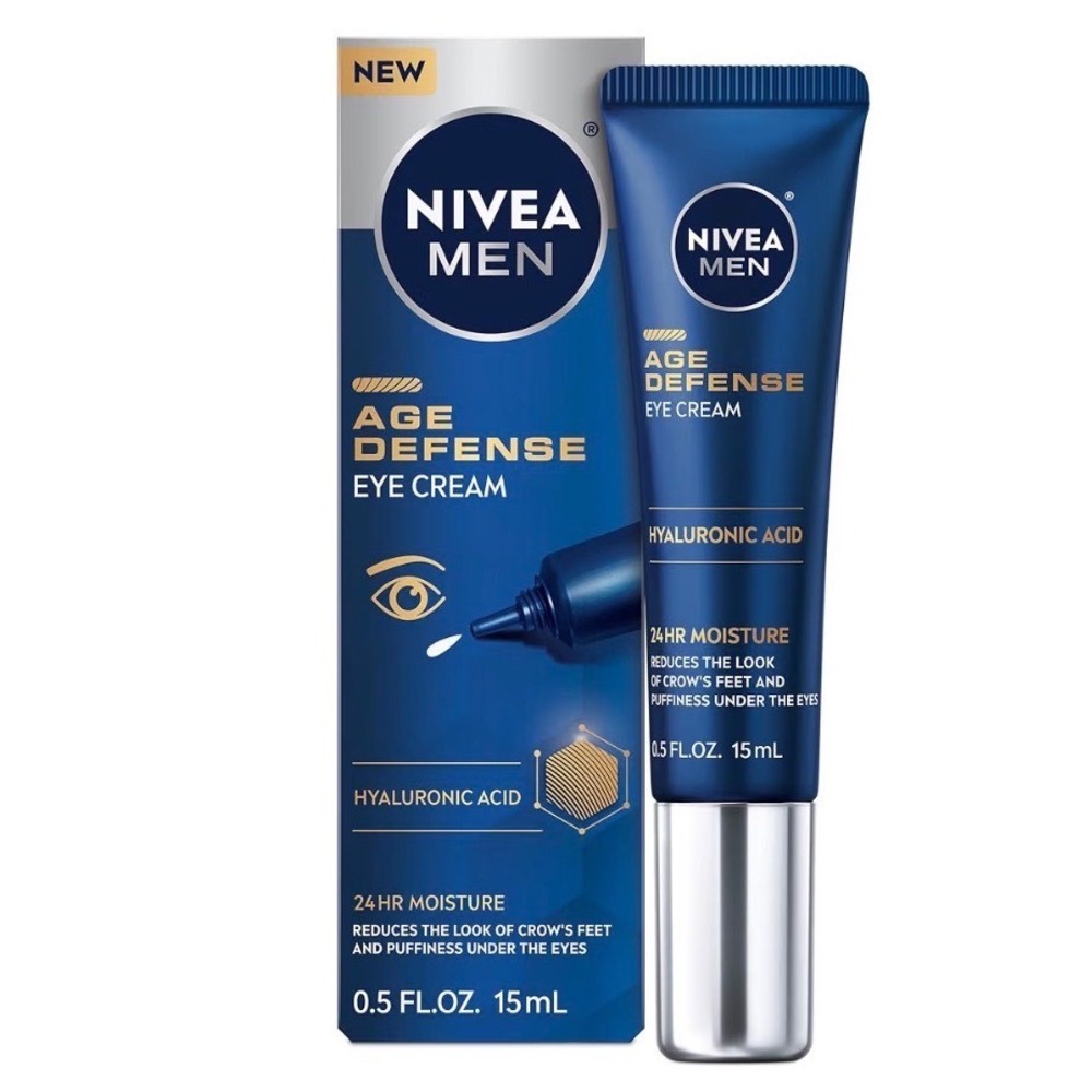 NIVEA MEN Age Defense Eye Cream with Hyaluronic Acid 0.5 fl oz Anti-Aging Cream